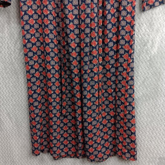 JONATHAN MARTIN Women's Navy Floral Button Front Cottagecore Midi Dress Size 12 - Picture 4 of 8